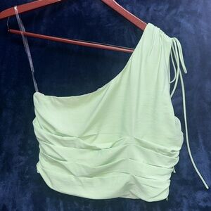 DO+BE Sage Green One-Shoulder Top